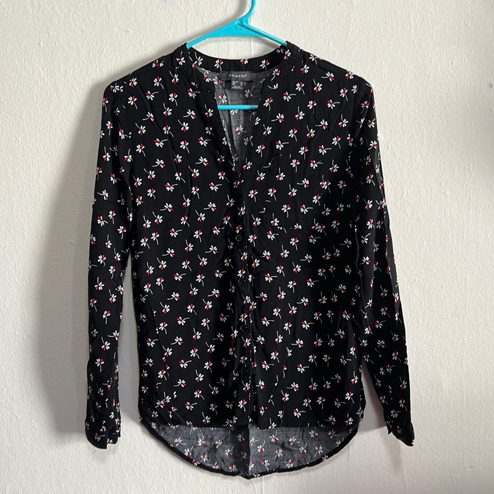 Black Floral Blouse